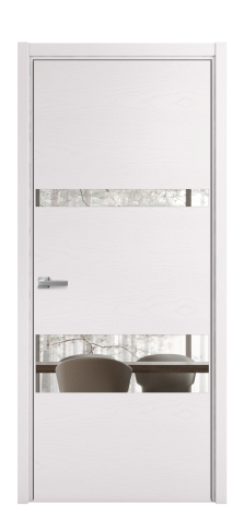 Дверь межкомнатная Vetro 12 Цвет Ясень Крем Покрытие Шпон крашеный  Наличник L 50 Цена 48025