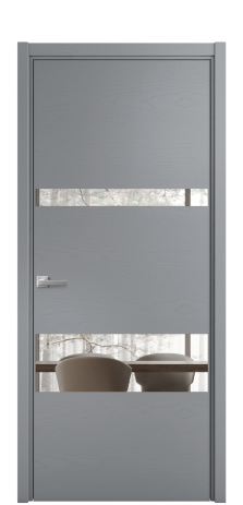 Дверь межкомнатная Vetro 12 Цвет Ясень Гриджио Покрытие Шпон крашеный  Наличник L 50 Цена 48025