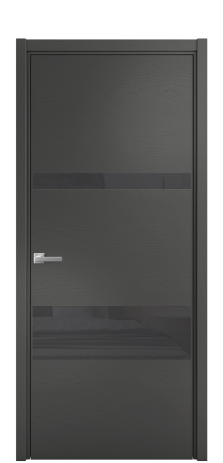 Дверь межкомнатная Vetro 12 Цвет Ясень Антрацит Покрытие Шпон крашеный  Наличник L 50 Цена 48025
