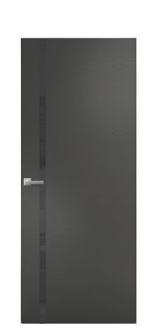 Дверь межкомнатная Vetro 13 Цвет Ясень Антрацит Покрытие Шпон крашеный  Наличник Скрытый короб хром Цена 59100