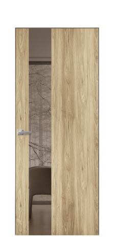 Дверь межкомнатная Ветро 14 Цвет Орех светлый Покрытие ПВХ ПОД ДЕРЕВО Наличник Скрытый короб хром Цена 41500