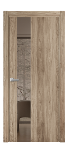 Дверь межкомнатная Ветро 14 Цвет Орех смоук Покрытие ПВХ ПОД ДЕРЕВО Наличник L 75 Цена 34600