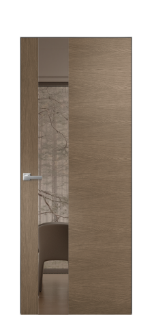 Дверь межкомнатная Ветро 14 Цвет Дуб Мускат Покрытие Шпон натуральный  Наличник Скрытый короб хром Цена 49950