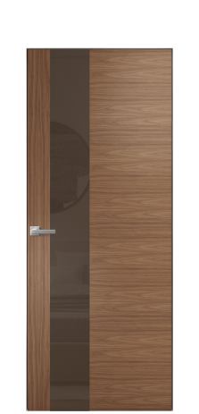 Дверь межкомнатная Ветро 14 Цвет Американский Орех Покрытие Шпон натуральный  Наличник Скрытый короб хром Цена 52450