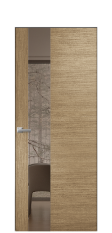 Дверь межкомнатная Ветро 14 Цвет Дуб Янтарь Покрытие Шпон масло  Наличник Скрытый короб хром Цена 51800