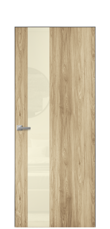 Дверь межкомнатная Vetro 14 Цвет Орех NY светлый Покрытие ПВХ WOOD NATURAL Наличник Скрытый короб хром Цена 41000