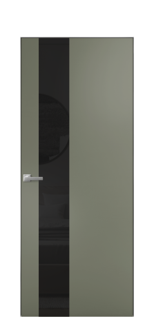 Дверь межкомнатная Vetro 14 Цвет Зеленый Покрытие Эмаль  Наличник Скрытый короб хром Цена 47048