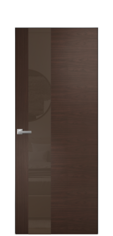 Дверь межкомнатная Vetro 14 Цвет Каштановый Орех Покрытие Шпон натуральный  Наличник Скрытый короб хром Цена 52450