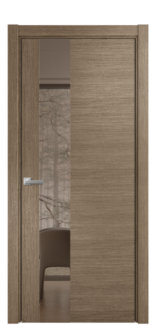 Дверь межкомнатная Vetro 14 Цвет Дуб Кофе Покрытие Шпон масло  Наличник L 75 Цена 54775
