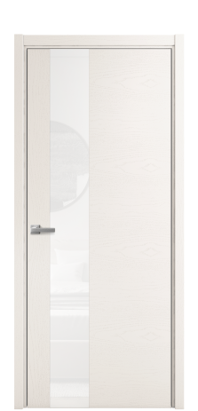 Дверь межкомнатная Vetro 14 Цвет Ясень Молочный Покрытие Шпон крашеный  Наличник L 50 Цена 48775