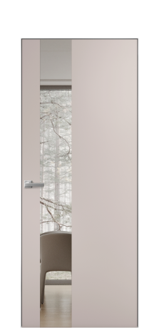 Дверь межкомнатная Vetro 14 Цвет Пудра Покрытие Эмаль  Наличник Скрытый короб хром Цена 45550