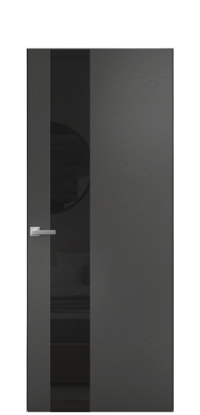 Дверь межкомнатная Vetro 14 Цвет Ясень Антрацит Покрытие Шпон крашеный  Наличник Скрытый короб хром Цена 59100