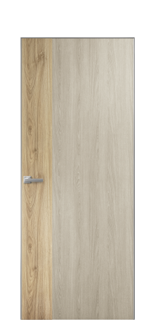 Дверь межкомнатная Duet 19 Цвет Maderaira oak sand Покрытие ПВХ WOOD NATURAL Наличник Скрытый короб хром Цена 53550