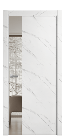 Дверь межкомнатная Vetro 19 Цвет Monte white soft Покрытие ПВХ ORIGINAL Наличник L 75 Цена 31575