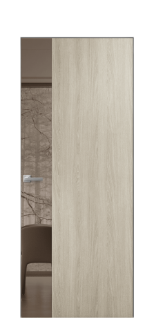Дверь межкомнатная Vetro 19 Цвет Maderaira oak sand Покрытие ПВХ WOOD NATURAL Наличник Скрытый короб хром Цена 46050