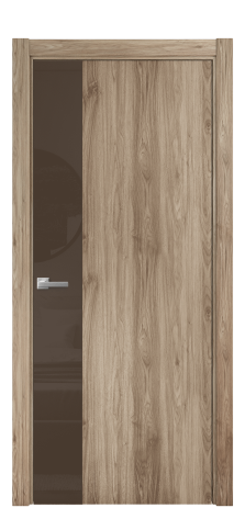 Дверь межкомнатная Vetro 19 Цвет Орех NY смоук Покрытие ПВХ WOOD NATURAL Наличник L 75 Цена 38400