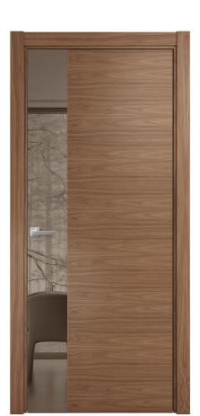 Дверь межкомнатная Vetro 19 Цвет Американский Орех Покрытие Шпон натуральный  Наличник L 75 Цена 61250