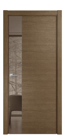 Дверь межкомнатная Vetro 19 Цвет Дуб Шоколад Покрытие Шпон масло  Наличник L 75 Цена 59325