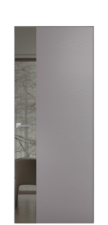 Дверь межкомнатная Vetro 19 Цвет Ясень Ирис Покрытие Шпон крашеный  Наличник Скрытый короб хром Цена 52900