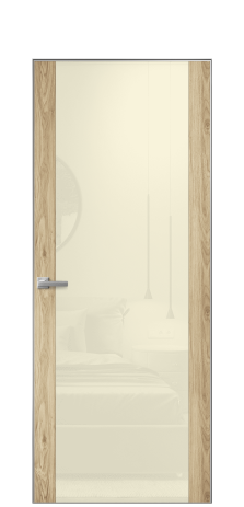 Дверь межкомнатная Vetro 21 Цвет Орех NY светлый Покрытие ПВХ WOOD NATURAL Наличник Скрытый короб хром Цена 58850
