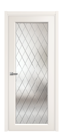 Дверь межкомнатная Страйп 1 Цвет Молочный Покрытие Эмаль  Наличник L 50 Цена 41588