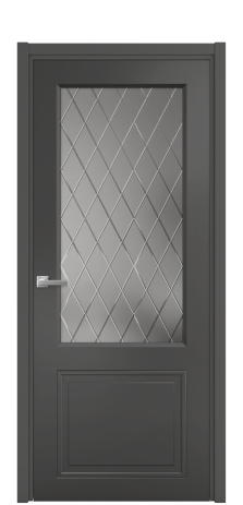 Дверь межкомнатная Stripe 2 Цвет Антрацит Покрытие Эмаль  Наличник L 50 Цена 46923