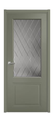 Дверь межкомнатная Stripe 2 Цвет Зеленый Покрытие Эмаль  Наличник L 50 Цена 45380