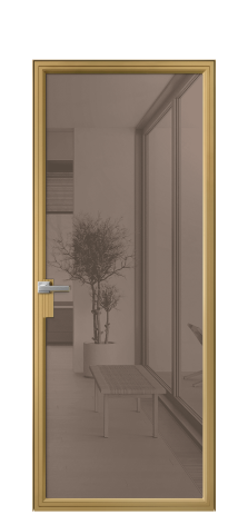 Дверь межкомнатная Фрейм 01 Цвет Латунь Покрытие Алюминий  Наличник Скрытый короб Цена 85180