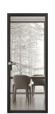 Дверь межкомнатная Frame 01 Цвет Черный Покрытие Алюминий  Наличник Скрытый короб Цена 63410