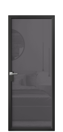 Дверь межкомнатная Фрейм 01 Цвет Черный Покрытие Алюминий  Наличник Скрытый короб Цена 79110