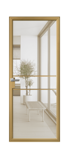 Дверь межкомнатная Frame 02 Цвет Латунь Покрытие Алюминий  Наличник Скрытый короб Цена 68140