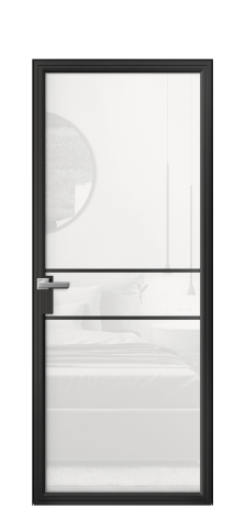 Дверь межкомнатная Frame 02 Цвет Черный Покрытие Алюминий  Наличник Скрытый короб Цена 61074