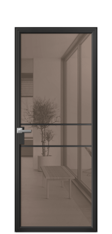Дверь межкомнатная Frame 02 Цвет Черный Покрытие Алюминий  Наличник Скрытый короб Цена 66210