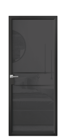 Дверь межкомнатная Frame 02 Цвет Черный Покрытие Алюминий  Наличник Скрытый короб Цена 67920