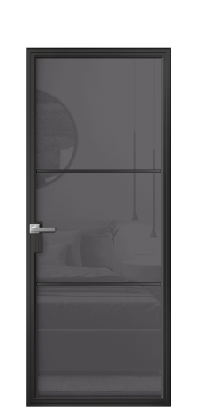 Дверь межкомнатная Frame 03 Цвет Черный Покрытие Алюминий  Наличник Скрытый короб Цена 68198