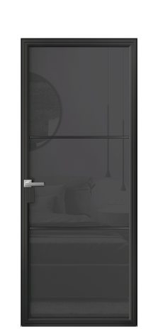 Дверь межкомнатная Frame 03 Цвет Черный Покрытие Алюминий  Наличник Скрытый короб Цена 67920