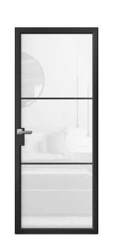 Дверь межкомнатная Фрейм 03 Цвет Черный Покрытие Алюминий  Наличник Скрытый короб Цена 75964