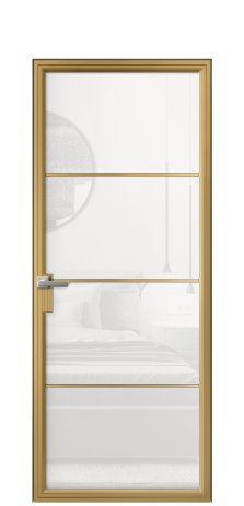 Дверь межкомнатная Frame 04 Цвет Латунь Покрытие Алюминий  Наличник Скрытый короб Цена 68641