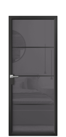 Дверь межкомнатная Frame 04 Цвет Черный Покрытие Алюминий  Наличник Скрытый короб Цена 68720