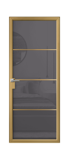 Дверь межкомнатная Frame 04 Цвет Латунь Покрытие Алюминий  Наличник Скрытый короб Цена 73880