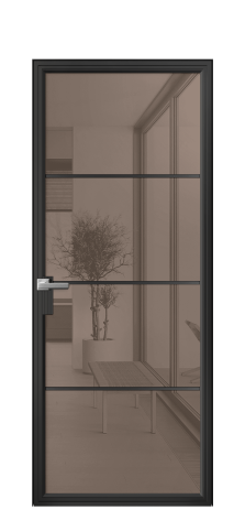 Дверь межкомнатная Фрейм 04 Цвет Черный Покрытие Алюминий  Наличник Скрытый короб Цена 82150