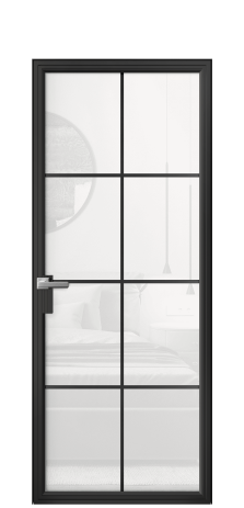 Дверь межкомнатная Frame 08 Цвет Черный Покрытие Алюминий  Наличник Скрытый короб Цена 69324