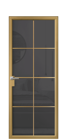 Дверь межкомнатная Frame 08 Цвет Латунь Покрытие Алюминий  Наличник Скрытый короб Цена 79298
