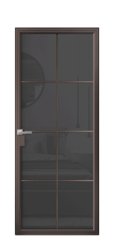 Дверь межкомнатная Frame 08 Цвет Антик Покрытие Алюминий  Наличник Скрытый короб Цена 77840