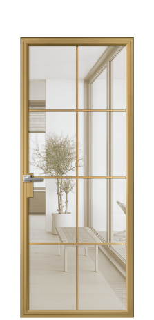 Дверь межкомнатная Frame 08 Цвет Латунь Покрытие Алюминий  Наличник Скрытый короб Цена 67570