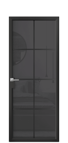 Дверь межкомнатная Фрейм 08 Цвет Черный Покрытие Алюминий  Наличник Скрытый короб Цена 88560