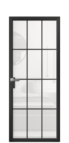 Дверь межкомнатная Frame 12 Цвет Черный Покрытие Алюминий  Наличник Скрытый короб Цена 72284