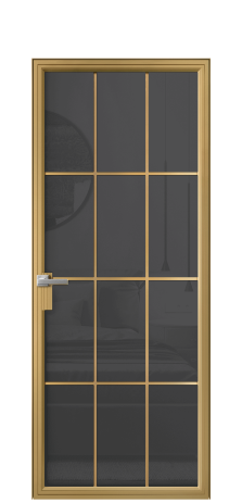 Дверь межкомнатная Frame 12 Цвет Латунь Покрытие Алюминий  Наличник Скрытый короб Цена 82332