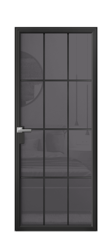 Дверь межкомнатная Frame 12 Цвет Черный Покрытие Алюминий  Наличник Скрытый короб Цена 75120