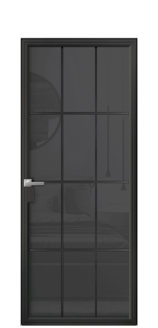 Дверь межкомнатная Frame 12 Цвет Черный Покрытие Алюминий  Наличник Скрытый короб Цена 75120